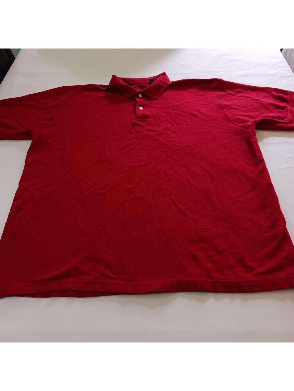 Cherokee Washed Polo Men's Red Cotton Shirt Size Short Sleeve Size 2XL